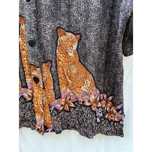 Vintage leopard button up blouse - Picture 7 of 9